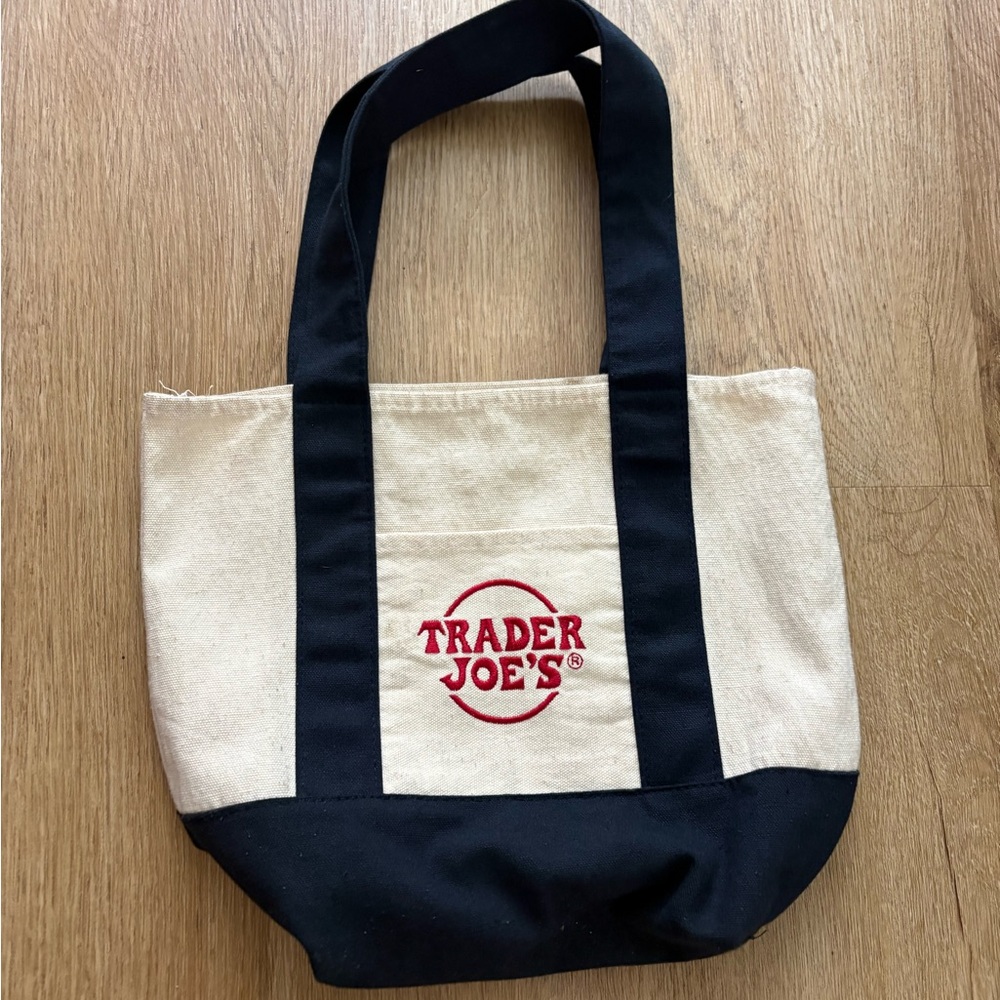 Trader Joe's Canvas Tote Bag in Cream and Black